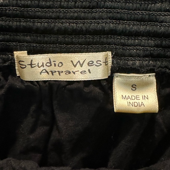 Studio West Apparel Black w/ Cream Embroidery Trim- size S & 24.5”L - Picture 7 of 11